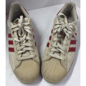 Hemp Adidas Mens Sneakers Hemp Athletic Shoes Size 12 Red Stripes Shell Toe